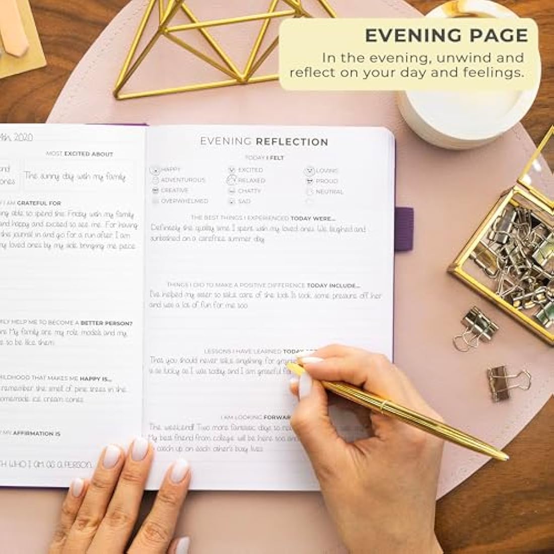 Clever Fox Gratitude Journal – Happiness, Positivity & Affirmation Daily Journal – Inspirational Daily Notebook – 3 Months, A5 (Purple)-2