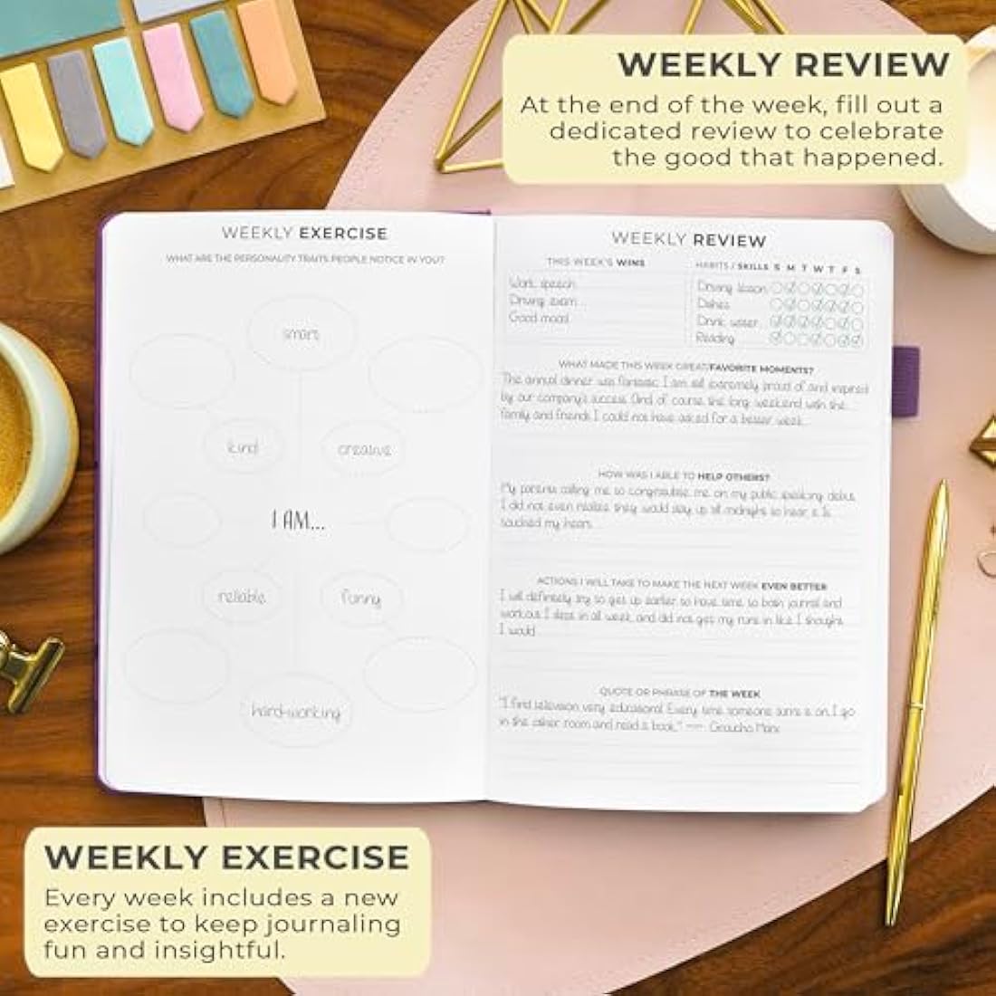 Clever Fox Gratitude Journal – Happiness, Positivity & Affirmation Daily Journal – Inspirational Daily Notebook – 3 Months, A5 (Purple)-3