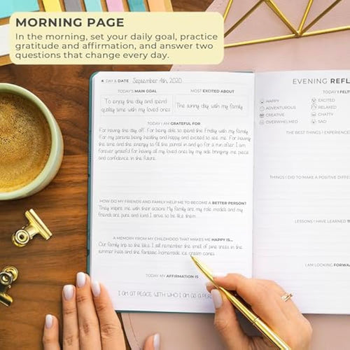 Clever Fox Gratitude Journal – Happiness, Positivity & Affirmation Daily Journal – Inspirational Daily Notebook – 3 Months, A5 (Aquamarine)-1