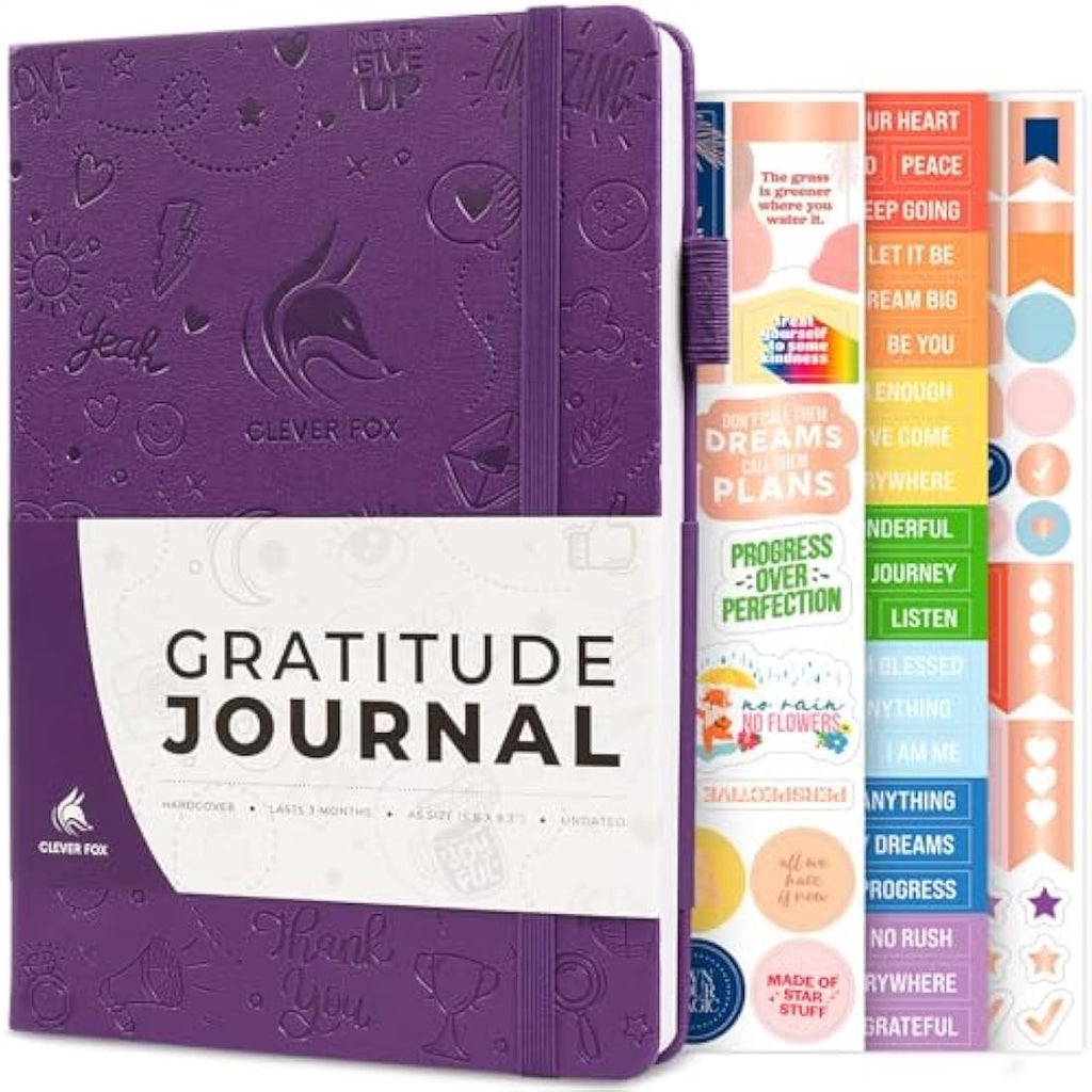 Clever Fox Gratitude Journal – Happiness, Positivity & Affirmation Daily Journal – Inspirational Daily Notebook – 3 Months, A5 (Purple)-0
